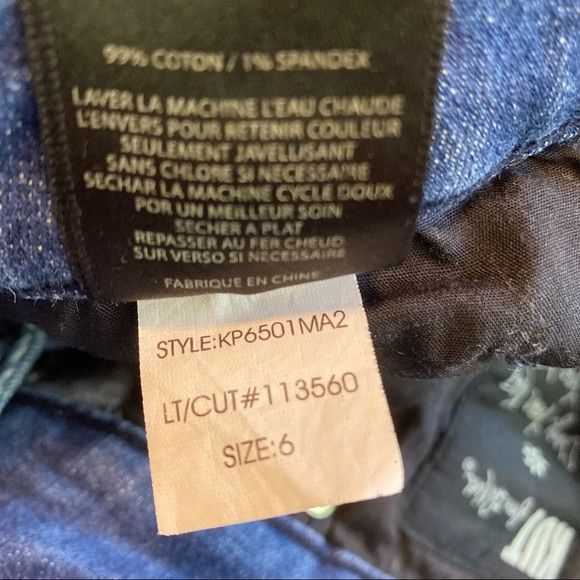 Kut From The Kloth Slim Straught Mid Rise Ankle Crop Raw Hem Denim Jeans Sz 6 - Picture 9 of 12